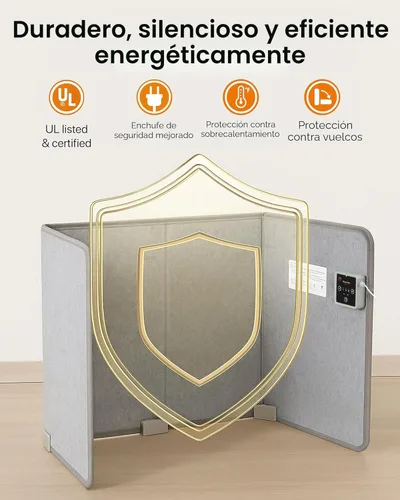 Miniatura 4 de WHISPERHEAT Calentador para debajo del escritorio, silencioso y energéticamente eficiente, calentador personal debajo del escritorio para piernas