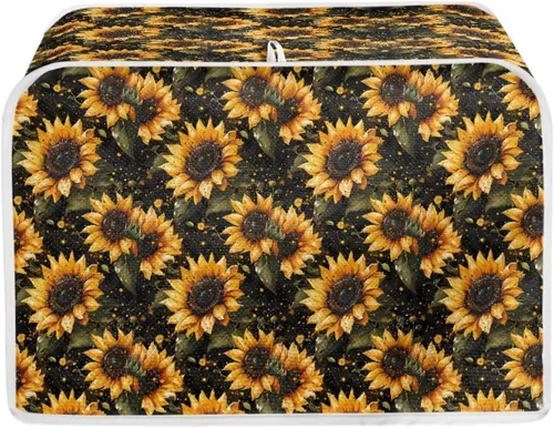 Miniatura 11 de Cubierta para tostadora de flores coloridas de 2 rebanadas de ranura ancha, a prueba de polvo, protectores de huellas dactilares y protección contra