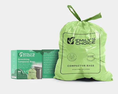 Miniatura 3 de Emily's Choice Bolsa de basura biodegradable Code Q (50 unidades), bolsa de basura alta resistente compatible con Simplehuman Code Q, 13-17 galones