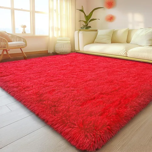 Miniatura 105 de Mugorn - Alfombra de 8 x 10 pies, alfombras grandes, esponjosas, suaves, peludas, antideslizantes, mullidas para interiores, color negro, 8 x 10 pies