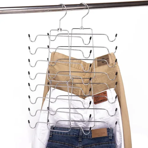 Miniatura 4 de Organizador de perchas, colgador superior y organizador de brasieres para armario, colgador de metal plegable que ahorra espacio, apartamento