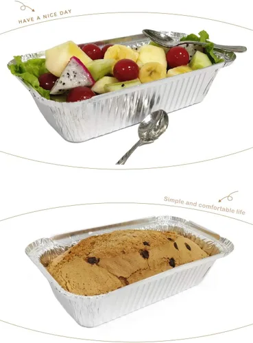 Miniatura 5 de Moldes de pan desechables de papel de aluminio Sartenes para pan de 1.5 libras con tapas Paquete de 50 Cajas de postre – Perfecto