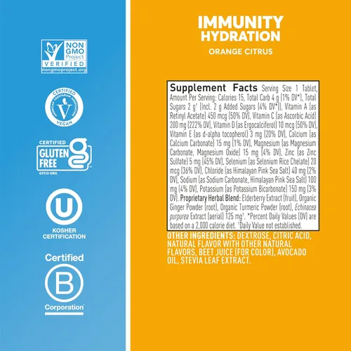 Miniatura 5 de Nuun Inmunidad – Tabletas de electrolitos con vitamina D, C, E y A, jengibre, saúco, magnesio y 4 otros electrolitos esenciales, veganas, cítrico