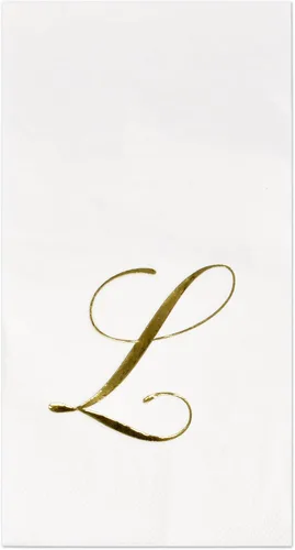 Gift Boutique 100 Servilletas Doradas con Monograma para Invitados Letra L Paquete de Papel Desechable Elegante Lámina Dorada Metálica Servilletas