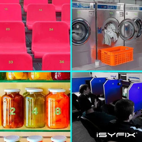 Miniatura 4 de iSYFIX Calcomanías de Números de Vinilo Verde Manzana – 1.5 Pulgadas Autoadhesivas (2 Juegos) – Calcomanía Premium Troquelada y Pre-espaciada