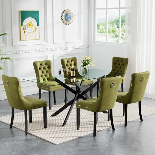 Miniatura 43 de HomVent Juego de mesa de comedor redonda de vidrio de 3 piezas, juego de mesa de comedor de vidrio templado para 2 mesas de cocina con 2 sillas