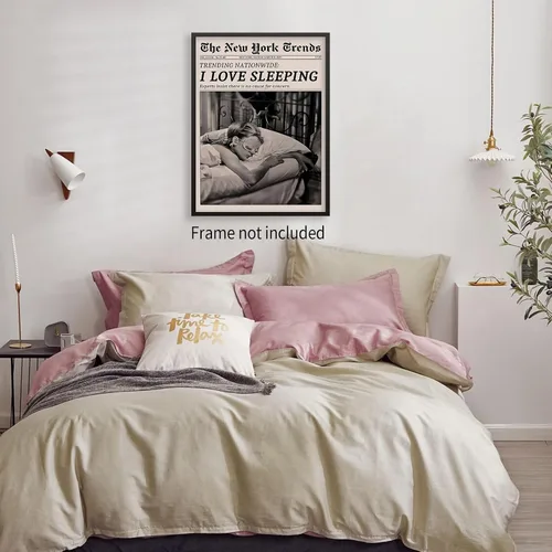 Miniatura 4 de VERENIX Arte de pared feminista retro en blanco y negro, pósteres de lienzo estéticos, vintage Funky Girl durmiendo impresiones para dormitorio