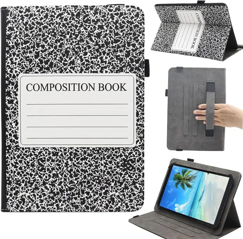 Miniatura 9 de Funda universal para tablet Android de 7 8 pulgadas, Dluggs soporte de visualización multiángulo con funda y correa de mano para tablet de 7.0-8.5