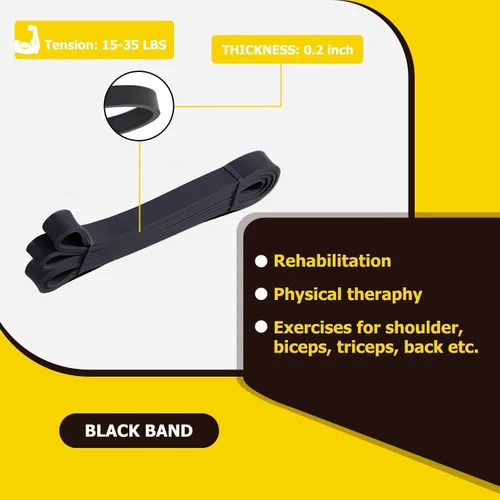 Miniatura 3 de Pull Up Bands, Resistance Bands, Pull Up Assistance Band Exercise Bands for Men & Women Working Out, Body Stretching, Physical Therapy, Muscle Negro