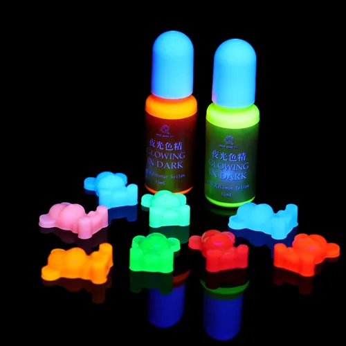 Miniatura 5 de 0.3 fl oz resina epoxi colorante pigmento de color alta concentración resplandor en la oscuridad líquido luminoso UV pigmento de tinte de resina