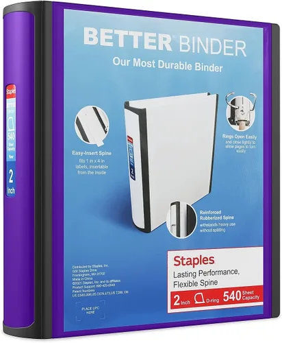 Miniatura 50 de Carpetas Better View de 1-1/2 pulgadas de STAPLES con anillos en D (blanco)