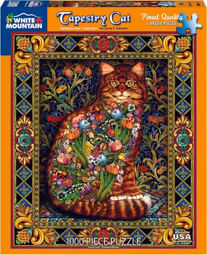 Miniatura 2 de White Mountain Puzzles Tapestry Cat - Rompecabezas de 1000 piezas