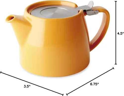 Miniatura 4 de FORLIFE Tetera Stump con tapa SLS e infusor, 18 onzas, mandarín Color mandarina