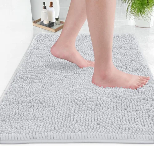 Miniatura 171 de LuxUrux Tapete de microfibra afelpada, de felpilla extrasuave, pelo largo de 1 pulgada, muy absorbente, para baño o ducha, lavar y secar a máquina