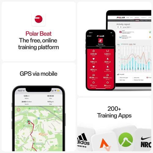 Miniatura 6 de Polar H10 - Correa de pecho para monitor de frecuencia cardíaca, ANT + Bluetooth, sensor HR impermeable para hombres y mujeres Rojo