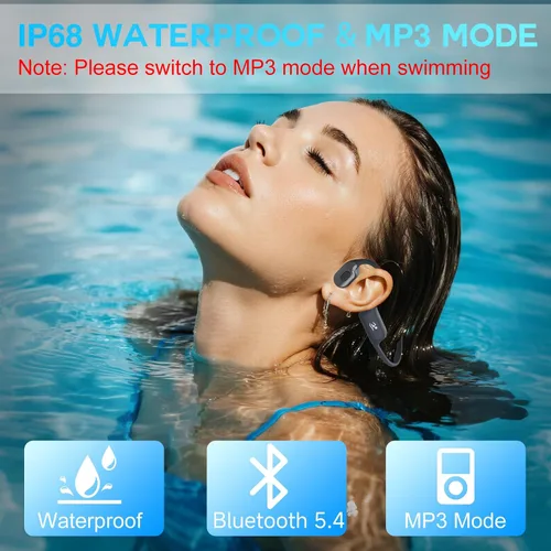 Miniatura 3 de Auriculares de natación con luz segura, IPX8 impermeables de conducción ósea auriculares subacuáticos inalámbricos con memoria de 32 GB