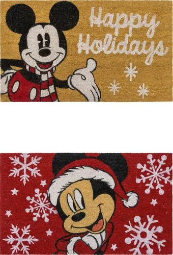 Miniatura 27 de Gertmenian 47534 Disney Mickey Mouse - Alfombra retro clásica de fibra de coco para entrada, paquete de 2 unidades, 20 x 34 pulgadas, color marrón