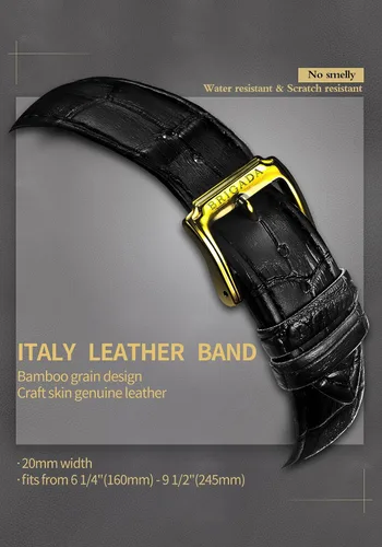 Miniatura 5 de BRIGADA Relojes para hombre de la marca suiza clásico reloj de vestir dorado para hombre con calendario de fecha, cuarzo casual de negocios