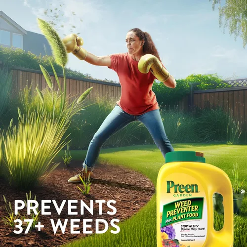 Miniatura 3 de Preen Garden Weed Preventer Plus Plant Food 31.3 lb. Bolsa - Fertilizante granular multiusos con control de malezas preemergente para jardines