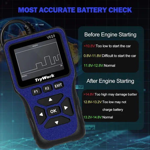 Miniatura 6 de Escáner de Diagnóstico OBD2, Lector de Códigos del Motor con Búsqueda de 35901 DTC, Modo 6 y 8, Preparación I/M para Todos los Autos OBDII desde