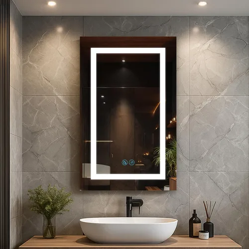 Miniatura 17 de Blossom Rigel - Botiquín de 20 x 26 pulgadas con espejo LED empotrado o superficie con luces, gabinete de baño con bisagra derecha, desempañador