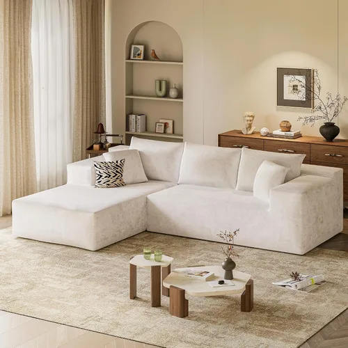 Miniatura 2 de VICTONE Sofás seccional de 108” Cloud, sofá modular sin huesos en forma de L con asiento profundo, sofás tapizados de comodidad moderna para sala