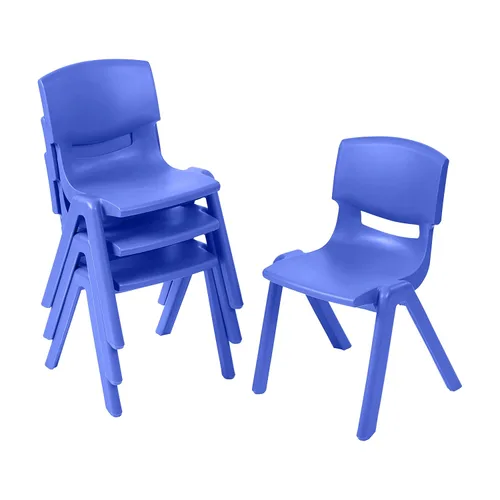 Miniatura 13 de ECR4Kids Silla Escolar Apilable de 12 Pulgadas de Plástico, Muebles para Aula, Azul, Paquete de 4
