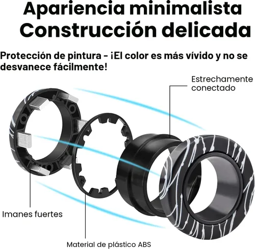 Miniatura 2 de Cevioce Juego de 6 anillos magnéticos giratorios, juguetes terapéuticos para adolescentes, TDAH, ansiedad, antiestrés, personas con TDAH; juguetes