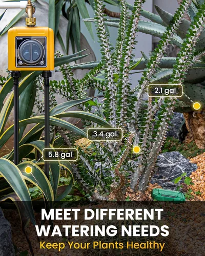 Miniatura 8 de RAINPOINT Temporizador de manguera WiFi, temporizador de agua inteligente para jardín, sistema controlador de riego por goteo con concentrador