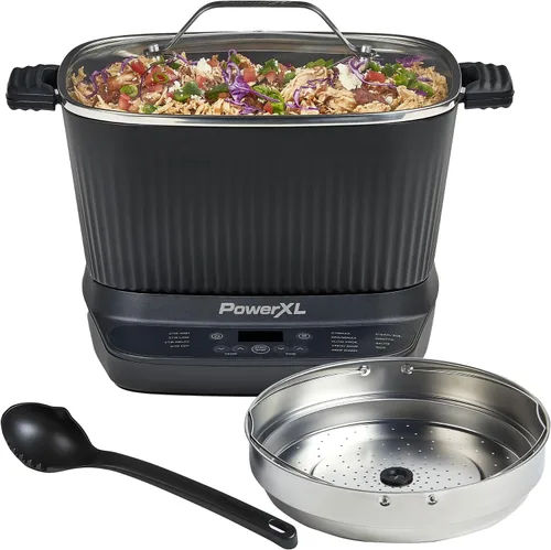 Miniatura 9 de STIRMAX Olla Múltiple Digital de 7.5 Cuartos con Paleta Automática para Remover y Triturar, 9 en 1 Preajustes Programables para Saltear, Sellar