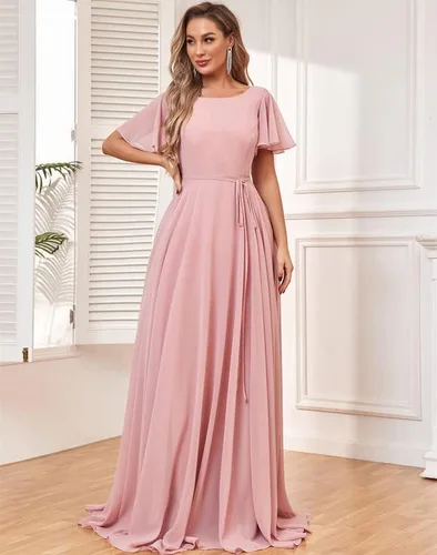 Miniatura 5 de Vestidos de dama de honor de manga corta para mujer, vestido formal de fiesta de noche