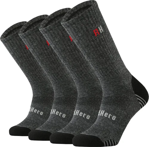 Calcetines acolchados de lana merina para hombre, para senderismo, senderismo, senderismo, suaves, acogedores, ajuste térmico, control de humedad