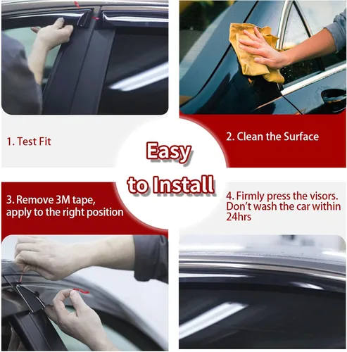 Miniatura 4 de Viseras de ventana protectores de lluvia para Chevy Equinox 2018 2019 2020 2021 2022 2023 2024