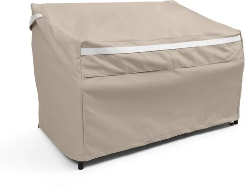 Covermates Funda para sofá de patio al aire libre, poliéster de alta calidad, resistente a la intemperie, dobladillo con cordón, fundas para