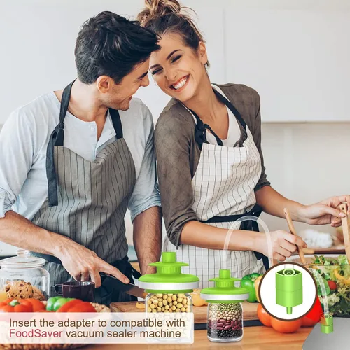 Miniatura 7 de Sellador al vacío para tarros Mason Tarros, sellador de tarros y manguera de accesorios para Foodsaver, kit de fijación al vacío de almacenamiento