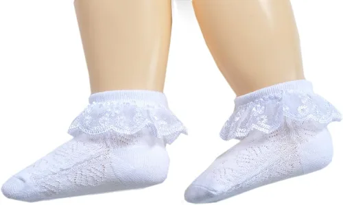 Miniatura 7 de Epeius - Calcetines con detalle de vuelo de encaje y ojales para recién nacidos, bebés y niñas pequeñas (paquete de 2346)