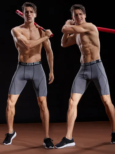 Miniatura 7 de NELEUS Paquete de 3 pantalones cortos de compresión para hombre