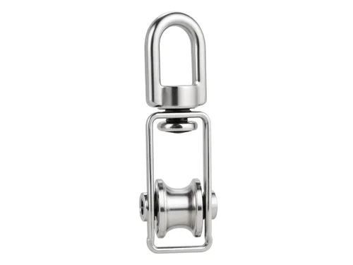 Miniatura 5 de I-MART Paquete de 12 poleas M15, polea giratoria de acero inoxidable 304, polea de cuerda resistente para elevación, polea de cable para cuerda