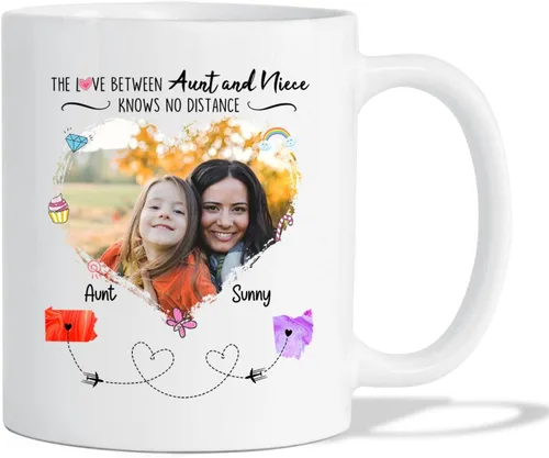 Miniatura 16 de Taza de café blanca con texto en inglés «Choose States Names», 11 tazas de 15 onzas con texto en inglés «The Love Between Father And Daughter Knows