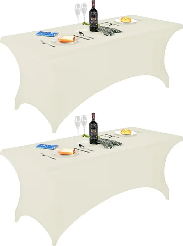 Miniatura 17 de FORLIFE - Funda de mesa de elastano, mantel ajustado de 4 pies para mesas rectangulares, funda elástica para patio, universal para bodas, banquetes