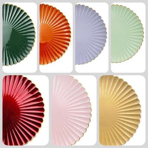 Miniatura 7 de Platos lisos rojos, platos lisos redondos de plástico de 13 pulgadas para fiesta de boda, decoración de mesa. (Juego de 6)