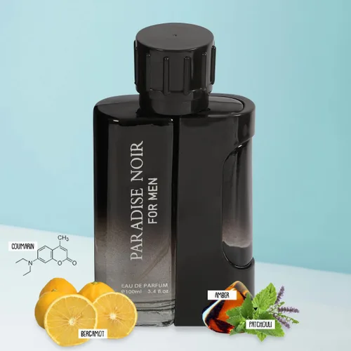 Miniatura 3 de Paradise Noir Perfume Eau De Parfum para hombre – Ambar Musky Woody Spicy Masculine Scent – 3.4 fl oz / 3.4 fl oz