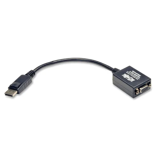 TRIPP LITE Adaptador de video DisplayPort a VGA, convertidor de video DP a VGA, adaptador de pantalla activa (M/F), 6 pulgadas (P134-06N-VGA), negro