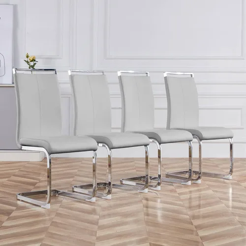 Miniatura 46 de Baysitone Juego de 6 sillas de comedor modernas, sillas laterales de comedor, sillas de cocina con asiento acolchado de piel sintética y respaldo