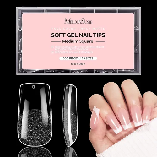 Miniatura 27 de MelodySusie Pegamento de uñas de gel 9 en 1 sin TPO para puntas de uñas postizas, 2 unidades de 0.5 fl oz de luz UV de larga duración requerida