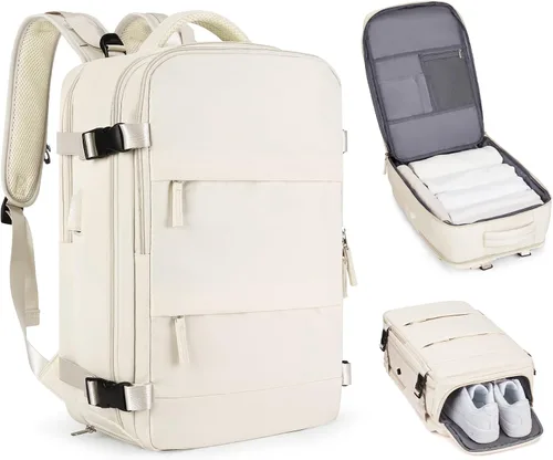 Miniatura 77 de coofay Mochila de viaje, para laptop, unisex, aprobada para aviones, bolsa de mano, equipaje, para artículos personales, para debajo del asiento