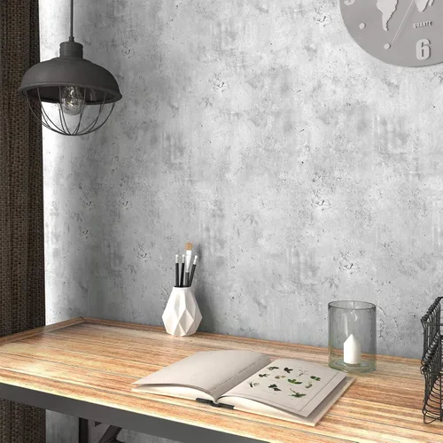 Miniatura 8 de LACHEERY Papel tapiz de hormigón de 24 x 160 pulgadas de grosor para pegar y pelar, papel tapiz de cemento sintético, autoadhesivo, papel de pared