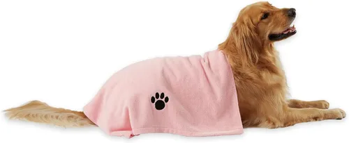 Miniatura 20 de Bone Dry Colección de toallas de aseo para mascotas, microfibra absorbente, XL, 41 x 23.5 pulgadas, color verde bordado Bordado verde