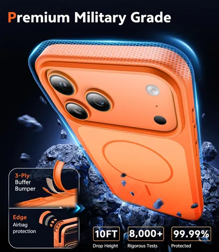 Miniatura 427 de FNTCASE Funda para iPhone 13 Pro-Max: Fundas magnéticas transparentes compatibles con Magsafe Slim anti amarillamiento protección contra caídas