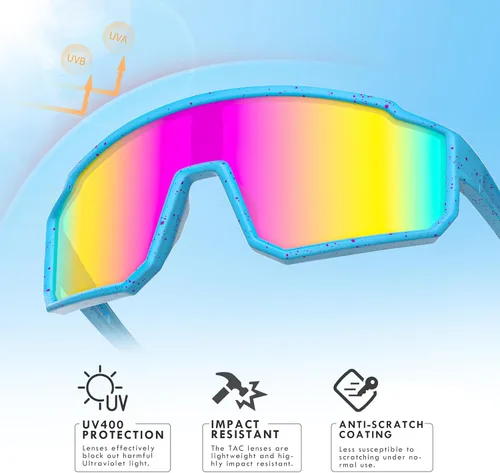 Miniatura 3 de Gafas de sol deportivas polarizadas, protección UV400, para exteriores, para hombres, mujeres, jóvenes, béisbol, ciclismo, correr, conducir, golf